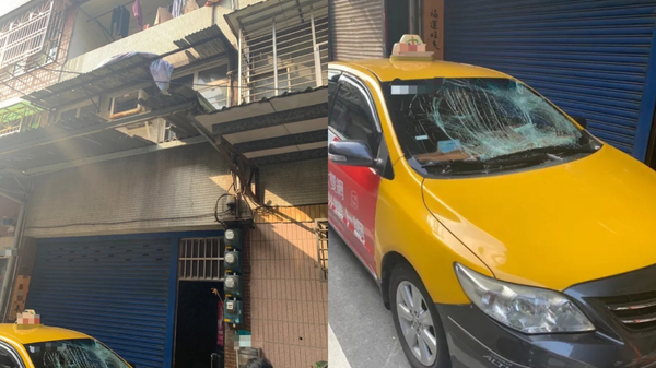 新北婦墜樓壓壞丈夫計程車